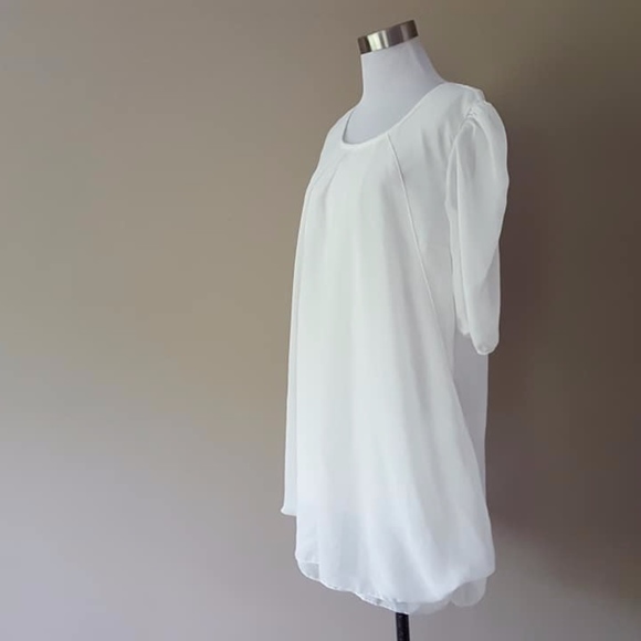 Sheer White Chiffon Top Dress Small - Picture 7 of 8